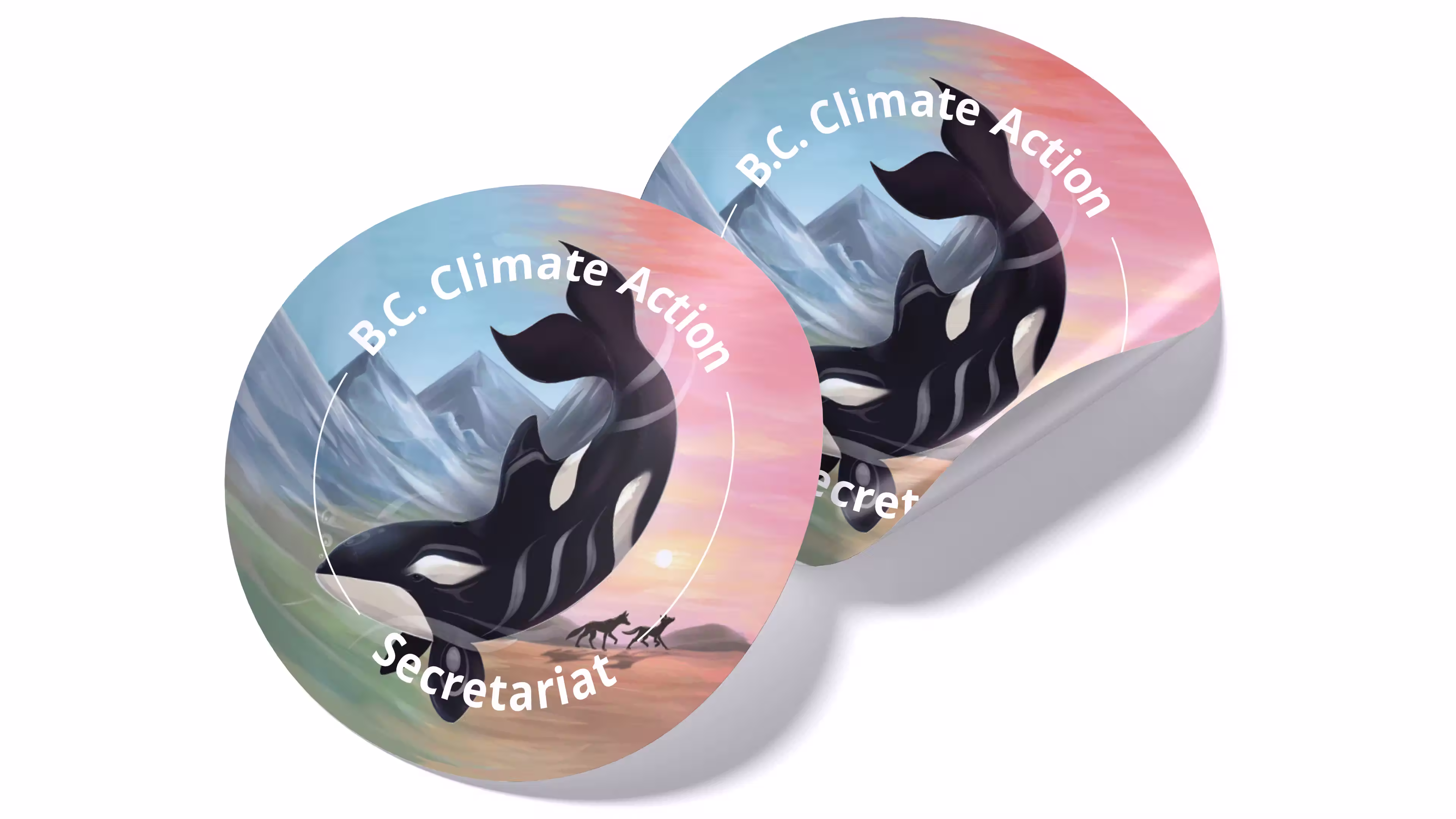 image of promotional stickers for Climate Action Secretariat
